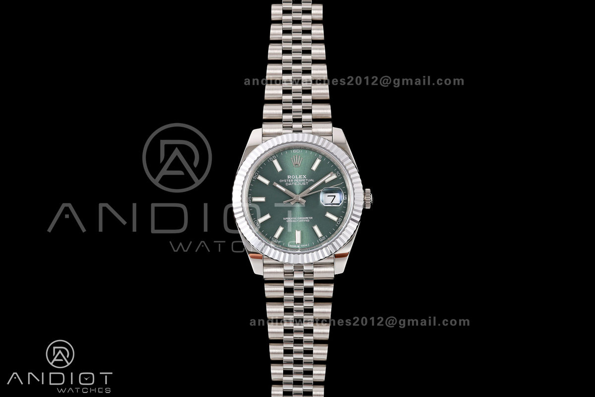 DateJust 41 126334 904L SS RGF 1:1 Best Edition Green Dial on Jubilee Bracelet JH3235 (Free Sprung)